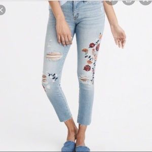 Abercrombie & Fitch Embroidered Skinny Jeans